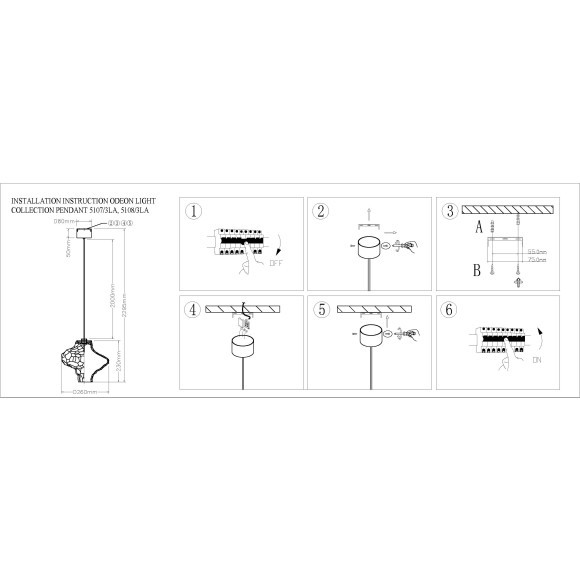 5108/3LA Подвес Odeon Light L-VISION LED Ra90 Lm195 3W 4000K ORDI