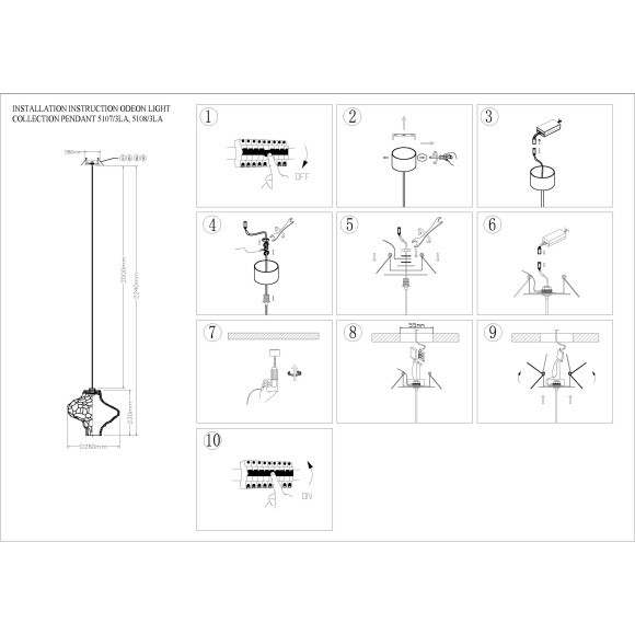 5108/3LA Подвес Odeon Light L-VISION LED Ra90 Lm195 3W 4000K ORDI