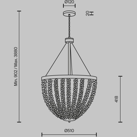 Подвесной светильник Maytoni MOD440PL-06BS