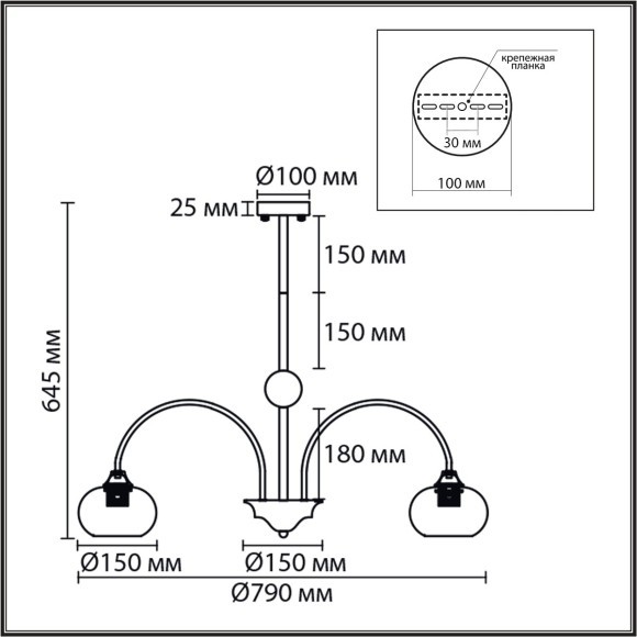 Люстра потолочная E27 8*60W 220V LARINA 8323/8C