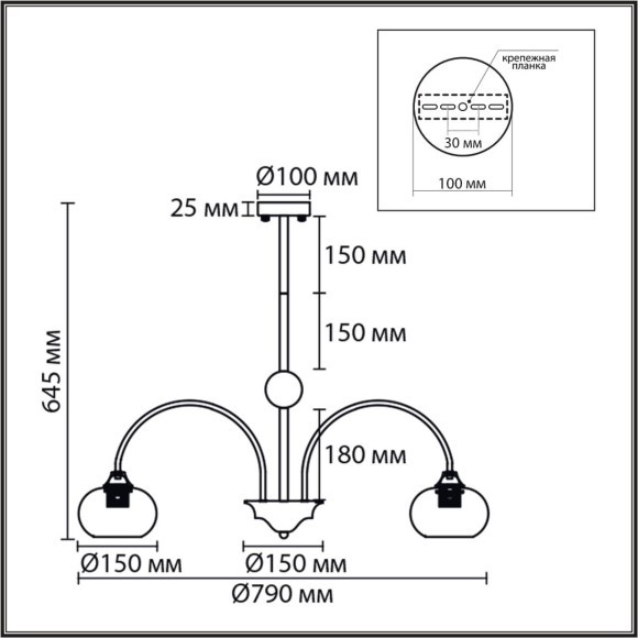 Люстра потолочная E27 8*60W 220V LARINA 8323/8C