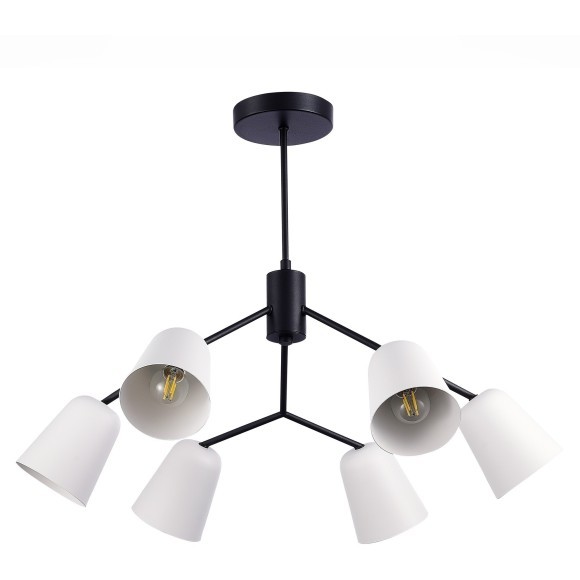 SLE155942-06 Светильник потолочный Черный/Белый E14 6*40W MARIO