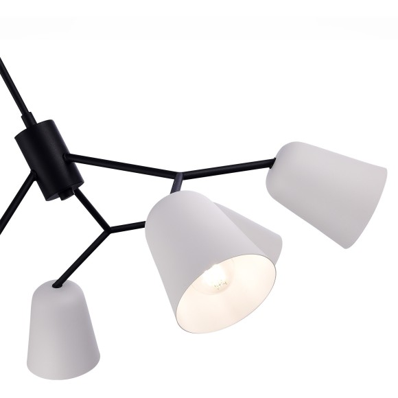 SLE155942-06 Светильник потолочный Черный/Белый E14 6*40W MARIO