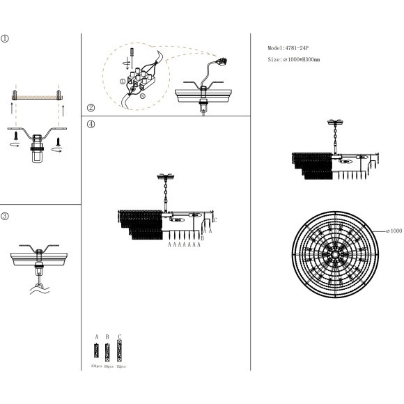 Люстра подвесная классическая хрустальная под лампы E14 Favourite 4781-24P