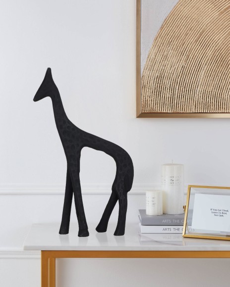 427031 Статуэтка Жираф SUZU, L110, B30, H170, алюминий, черный 427031 Статуэтка Жираф SUZU, L110, B30, H170, алюминий, черный