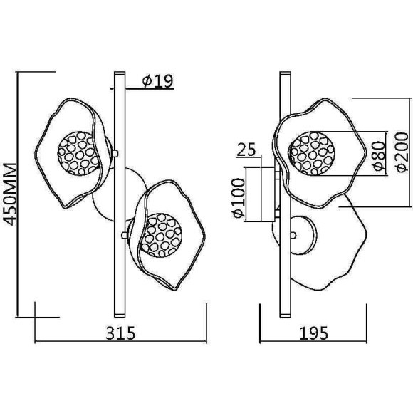 Настенный светильник (бра) Maytoni MOD207WL-02BS