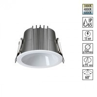 Светильник встраиваемый с переключателем цветовой температуры IP65 LED 15W 3000К\4000К\6000К Novotech LANG 359426