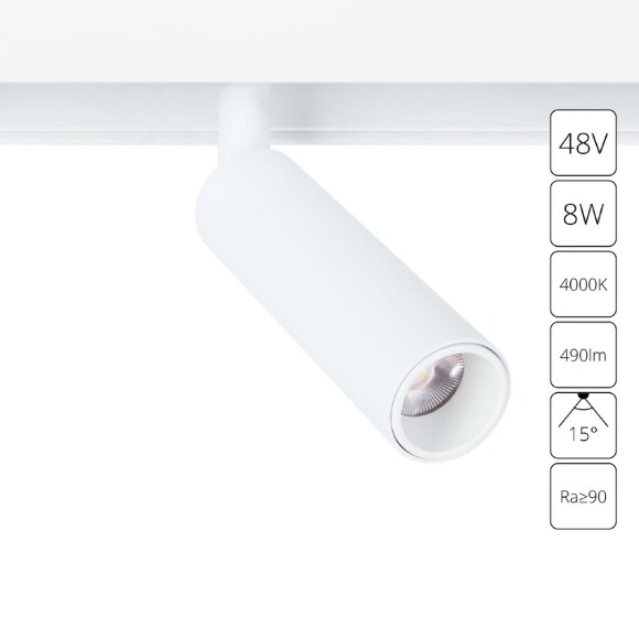 A4630PL-1WH Трековый магнитный светодиодный светильник Arte Lamp Linea 2.0 CRI90+ 4000К 490Лм 15° 8Вт