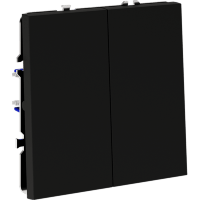 Выключатель встраиваемый VOLTUM S70 двухклавишный 10А, (черный матовый)