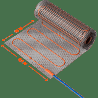 VLT01-150-9.0 Нагревательный мат (Теплый пол) длиной 18 метров и шириной полметра (0,5 метра) Voltum Т150 мощность 1350Вт 150Вт/м², двужильный экранированный кабель, клеевая основа, укладка в плиточный клей/стяжку, гарантия 25 лет