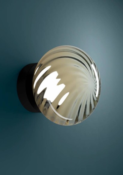 390484 PANTOJA Светодиодный бра с регулировкой цветовой температуры, диммируемый, сенсорный, LED, 5.8Вт, 1100Лм, 2700-6500K, черный, янтарное стекло