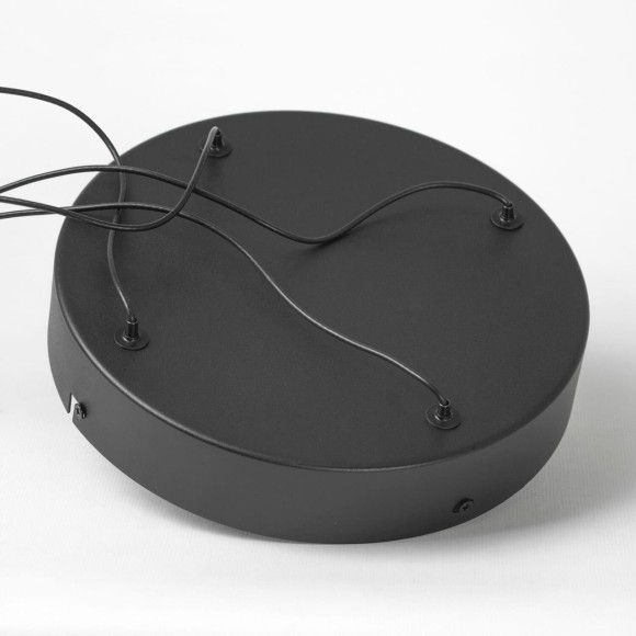SY6037 LUSSOLE МЭКОН Подвесная люстра чёрная с белым акриловым рассеивателем, LED 77 Вт, 3000 К, 6930 Лм, IP20, высота 1500 мм