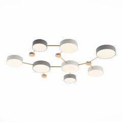 SLE600102-08 Светильник потолочный Золотистый, Светлое дерево/Белый, Серый LED 8*16,5W 4000K DOSSENA SLE600102-08 Светильник потолочный Золотистый, Светлое дерево/Белый, Серый LED 8*16,5W 4000K DOSSENA