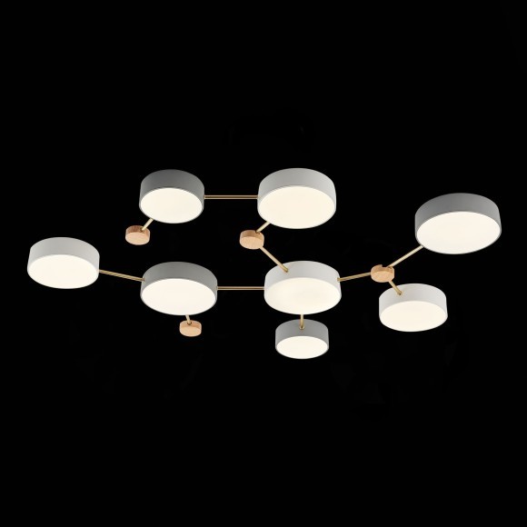 SLE600102-08 Светильник потолочный Золотистый, Светлое дерево/Белый, Серый LED 8*16,5W 4000K DOSSENA SLE600102-08 Светильник потолочный Золотистый, Светлое дерево/Белый, Серый LED 8*16,5W 4000K DOSSENA