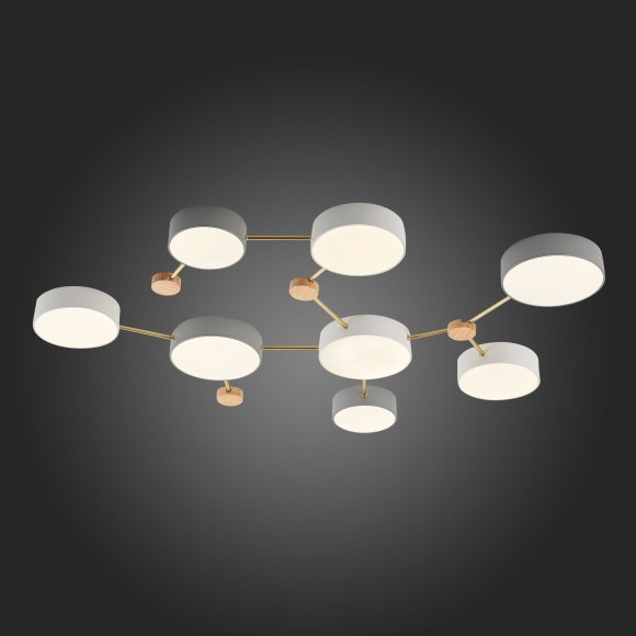SLE600102-08 Светильник потолочный Золотистый, Светлое дерево/Белый, Серый LED 8*16,5W 4000K DOSSENA SLE600102-08 Светильник потолочный Золотистый, Светлое дерево/Белый, Серый LED 8*16,5W 4000K DOSSENA