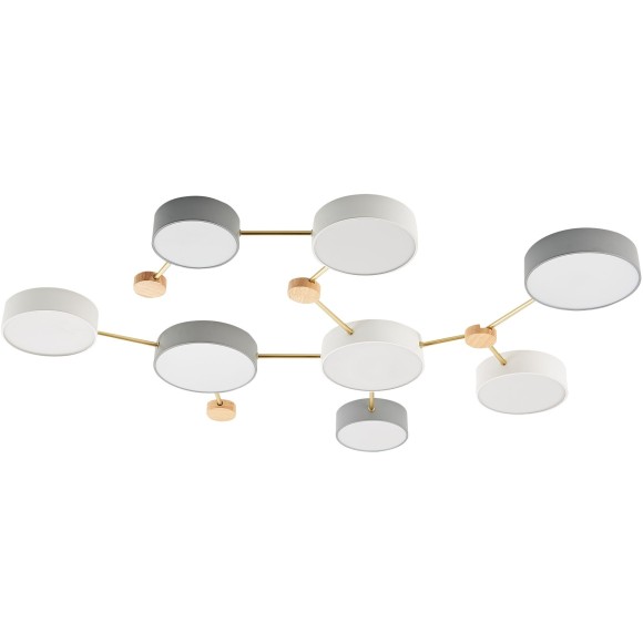SLE600102-08 Светильник потолочный Золотистый, Светлое дерево/Белый, Серый LED 8*16,5W 4000K DOSSENA SLE600102-08 Светильник потолочный Золотистый, Светлое дерево/Белый, Серый LED 8*16,5W 4000K DOSSENA