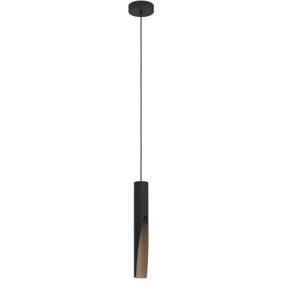 901732 Подвес BARBOTTO, 1X4,5W(GU10-LED), H1100, 345lm, сталь, дерево, черный, коричневый