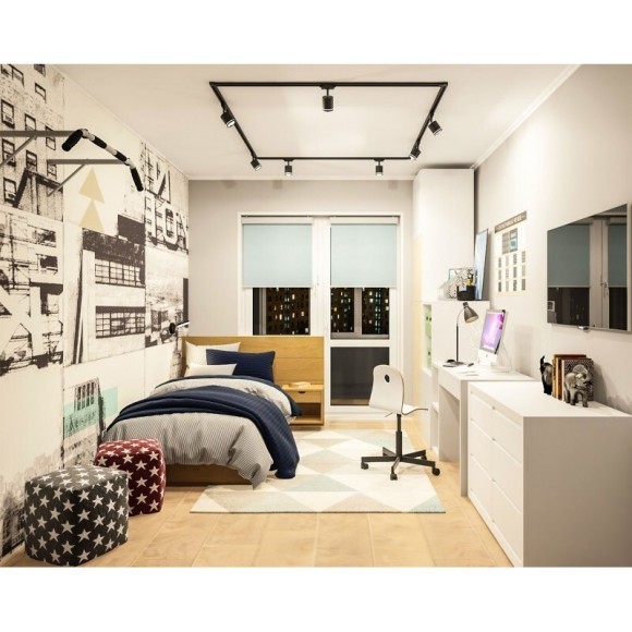 Однофазный двужильный светодиодный трековый светильник Denkirs DK6401-BK SOLID Ribe 3200К 630Лм CRI90+ 120° 5Вт