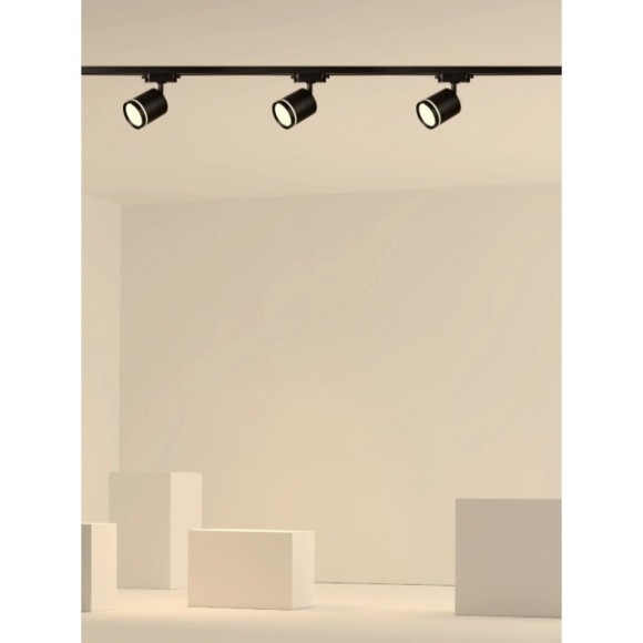 Однофазный двужильный светодиодный трековый светильник Denkirs DK6401-BK SOLID Ribe 3200К 630Лм CRI90+ 120° 5Вт
