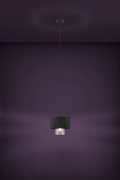 39977 SAPUARA Подвесная люстра с 1 лампой E27, 40Вт, IP20, черное стекло, металл