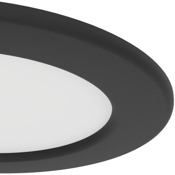 901413 Светодиод встраиваемый свет-к  с рег-кой цветовой темп-ры FUEVA 6, 6,3W(LED), Ø119, IP44,2700K, 4000K, 6500K, 720lm, пластик, черный, белый