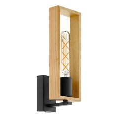 44055 Бра LITTLETON, 1x40W(E27), L110, H330, A115, сталь, дерево, черный, коричневый