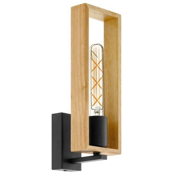 44055 Бра LITTLETON, 1x40W(E27), L110, H330, A115, сталь, дерево, черный, коричневый