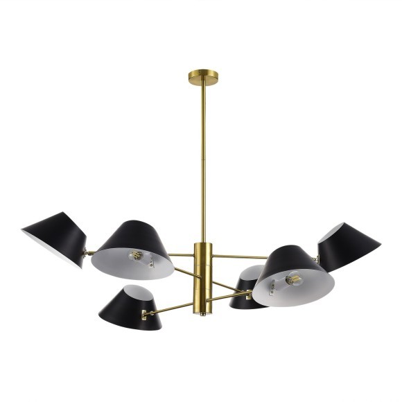 SLE1253-343-06 Светильник подвесной Латунь/Черный, Белый E14 6*60W NORBI SLE1253-343-06 Светильник подвесной Латунь/Черный, Белый E14 6*60W NORBI