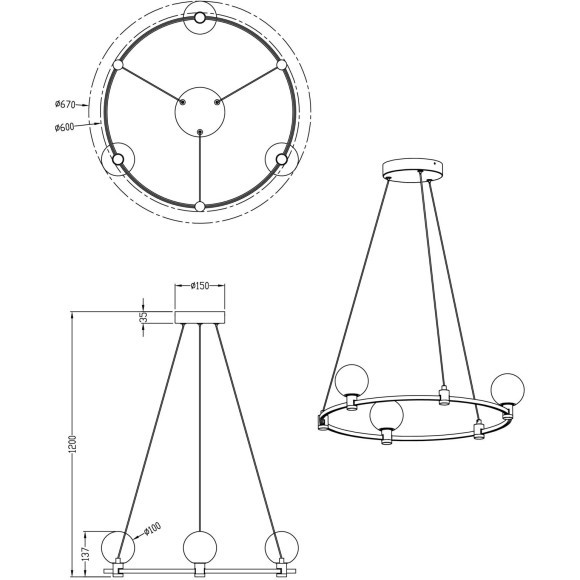 Подвесной светильник Freya FR4005PL-03G1 Подвесной светильник Freya FR4005PL-03G1