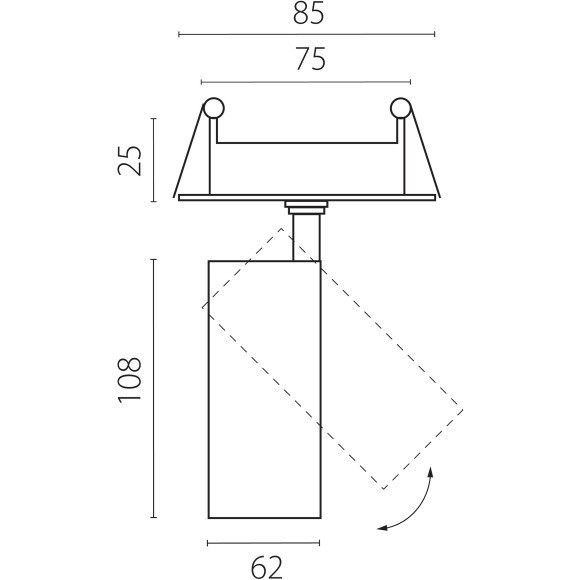 Черный встраиваемый светодиодный спот-цилиндр 15Вт 24° CRI90 1880Лм 4000К Alta Base Lightstar A5137RS
