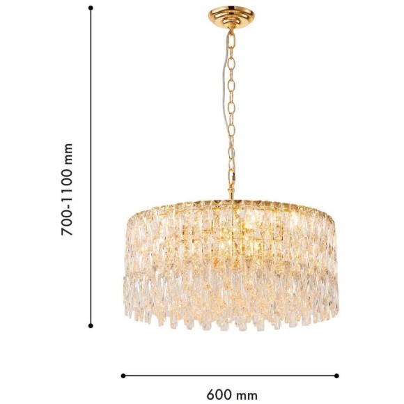 4722-12P, подвесная люстра, D600xH700/1100, 12xE14x40W, excluded