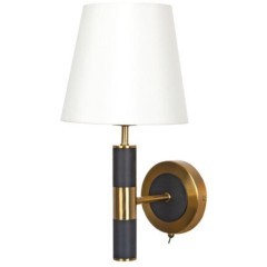 A5066AP-1BK Бра с черно-бронзовым основанием и белым тканевым плафоном под лампу Е27 Arte Lamp ROBERT A5066AP-1BK Бра с черно-бронзовым основанием и белым тканевым плафоном под лампу Е27 Arte Lamp ROBERT