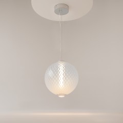 Подвесной светодидоный светильник с рифленым стеклянным плафоном 15Вт 1500лм 3000К Maytoni Bruma MOD397PL-L15CH3K Подвесной светодидоный светильник с рифленым стеклянным плафоном 15Вт 1500лм 3000К Maytoni Bruma MOD397PL-L15CH3K