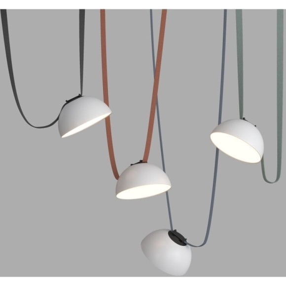 DK5660-WH+BK Cветильник для трека-ремня Belty Smart, серия Flow, со светодиодом, D220*H117мм, 48V DC, 24W, RA90, 120°, 3000-5700K, IP20, белый с черным, алюминий