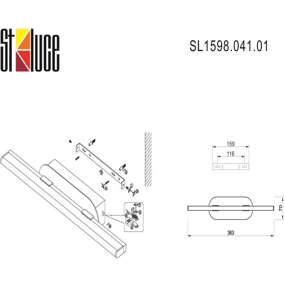 SL1598.041.01 Светильник настенный ST-Luce Черный/Белый LED 1*6W 4000K Настенные светильники