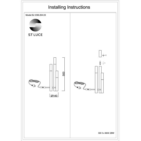 SL1236.204.03 Прикроватная лампа ST-Luce Золотистый/Коньячный, Золотистый G9 3*5W ECLIP SL1236.204.03 Прикроватная лампа ST-Luce Золотистый/Коньячный, Золотистый G9 3*5W ECLIP