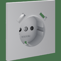 Накладка для розетки с заземлением и защитными шторками, с USB A+A, S70 (серый)