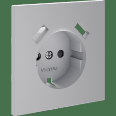 Накладка для розетки с заземлением и защитными шторками, с USB A+A, S70 (серый)