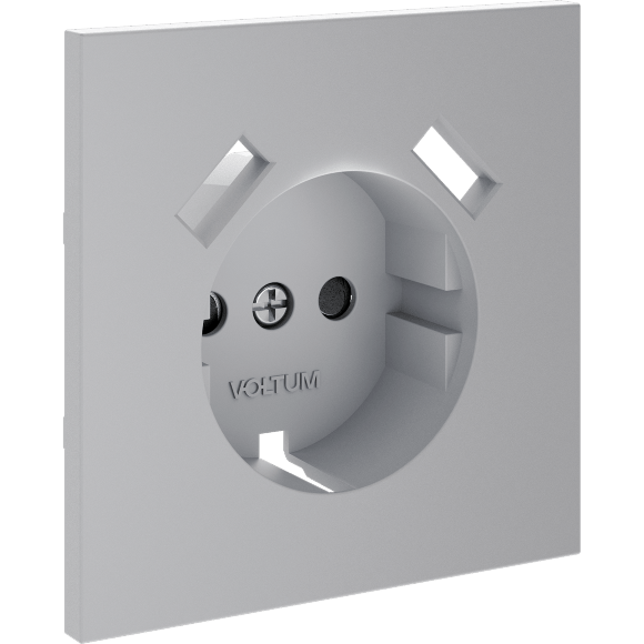 Накладка для розетки с заземлением и защитными шторками, с USB A+A, S70 (серый)