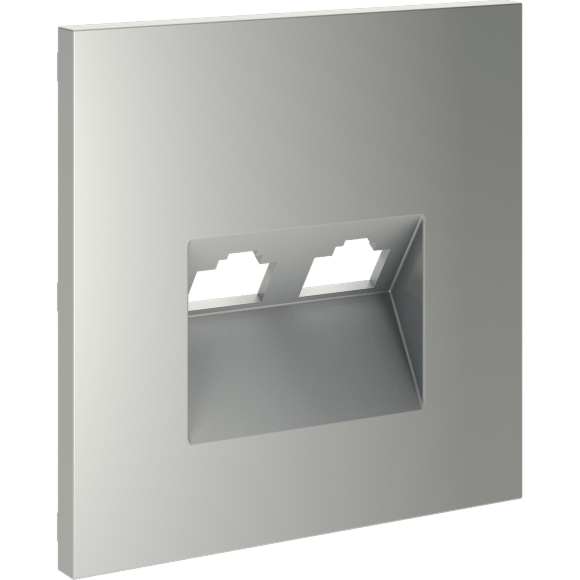 Накладка для розетки компьютерной двойной RJ45+RJ45 кат.6, S70 (сталь)