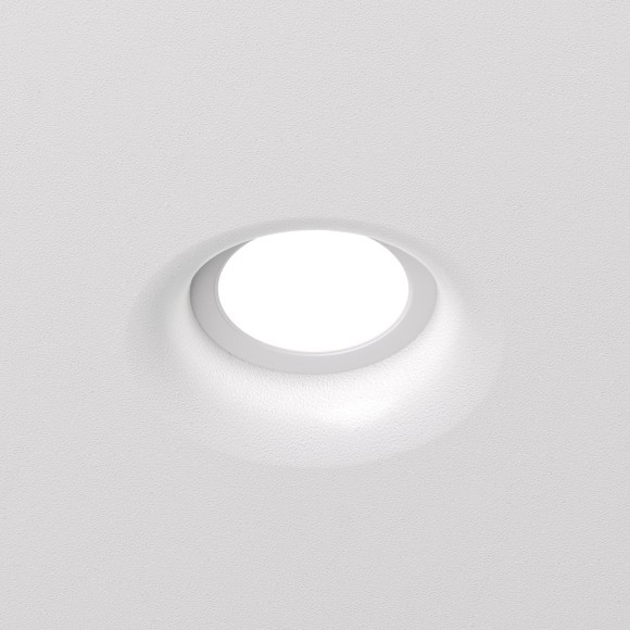 Denkirs INVIZ DK2080-WH Безрамочный встраиваемый спот для ПВХ натяжных потолков с плавным перегибом полотна, рамка (белая) и цоколь GU10 в комплекте