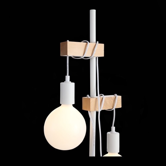 SL1142.505.01 Светильник напольный Белый, Светлое дерево E27 2*60W BAGETTI SL1142.505.01 Светильник напольный Белый, Светлое дерево E27 2*60W BAGETTI