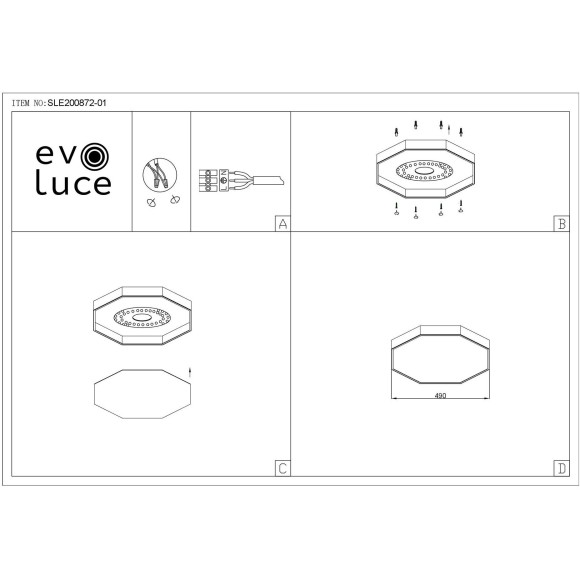 SLE200872-01 Светильник потолочный Серый/Белый LED 1*45W 3000K/4000K/6000K RONDO