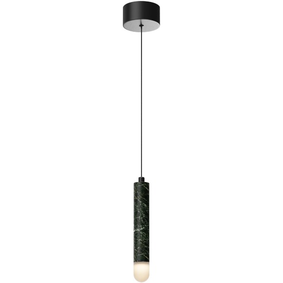 Maytoni Bell MOD534PL-L4B3K Светильник подвесной светодиодный, плафон цилиндр из натурального темно-зеленого мрамора и белым матовым рассеивателем, диаметр 40мм, LED 4Вт 3000K 250Лм CRI90 120° IP20 220V