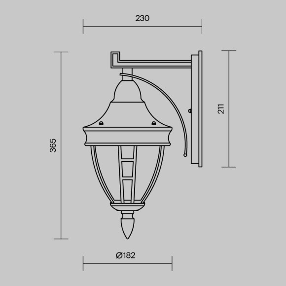 Уличный настенный светильник Maytoni O027WL-01B Rivoli IP44 под лампу 1xE27 60W