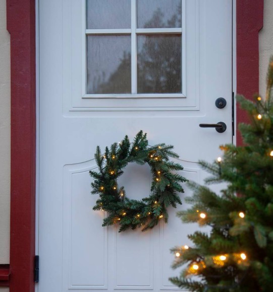 410948 BYSKE Светодиодный рождественский венок с датчиком движения IP44, пластик, зеленый 410948 BYSKE Светодиодный рождественский венок с датчиком движения IP44, пластик, зеленый