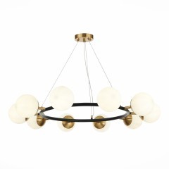 SLE220403-10 Светильник подвесной Черный, Латунь/Белый E27 10*60W FORLI SLE220403-10 Светильник подвесной Черный, Латунь/Белый E27 10*60W FORLI