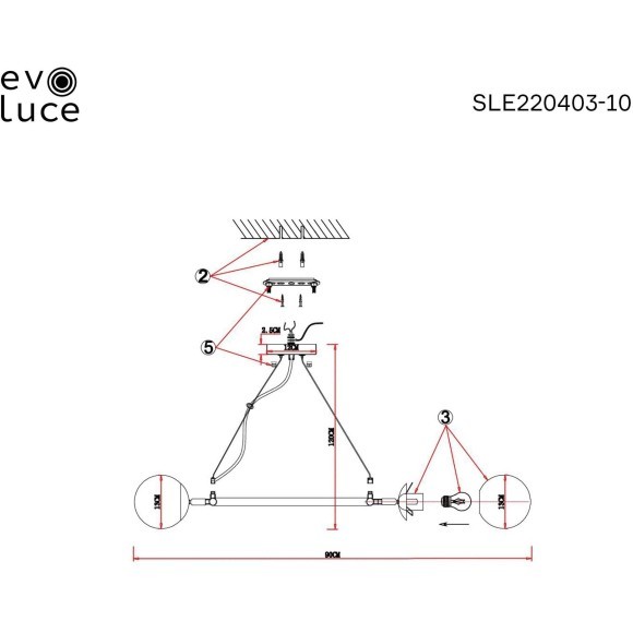 SLE220403-10 Светильник подвесной Черный, Латунь/Белый E27 10*60W FORLI