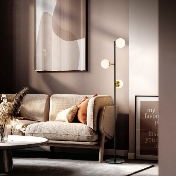 SLE220403-10 Светильник подвесной Черный, Латунь/Белый E27 10*60W FORLI