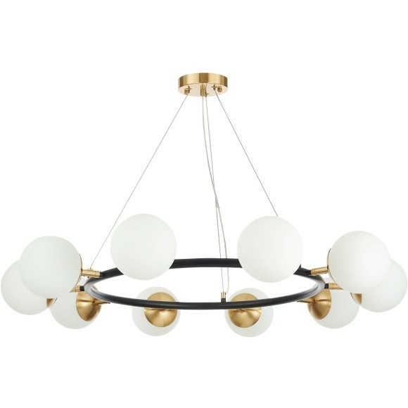 SLE220403-10 Светильник подвесной Черный, Латунь/Белый E27 10*60W FORLI